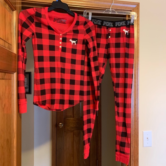 PINK Victoria's Secret Other - PINK new buffalo plaid red and black pajamas